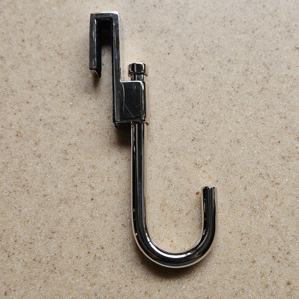 REJUVENATION EMERY POLISHED NICKEL SWIVELING WALL POT RACK UTENSIL HOLDER HOOK
